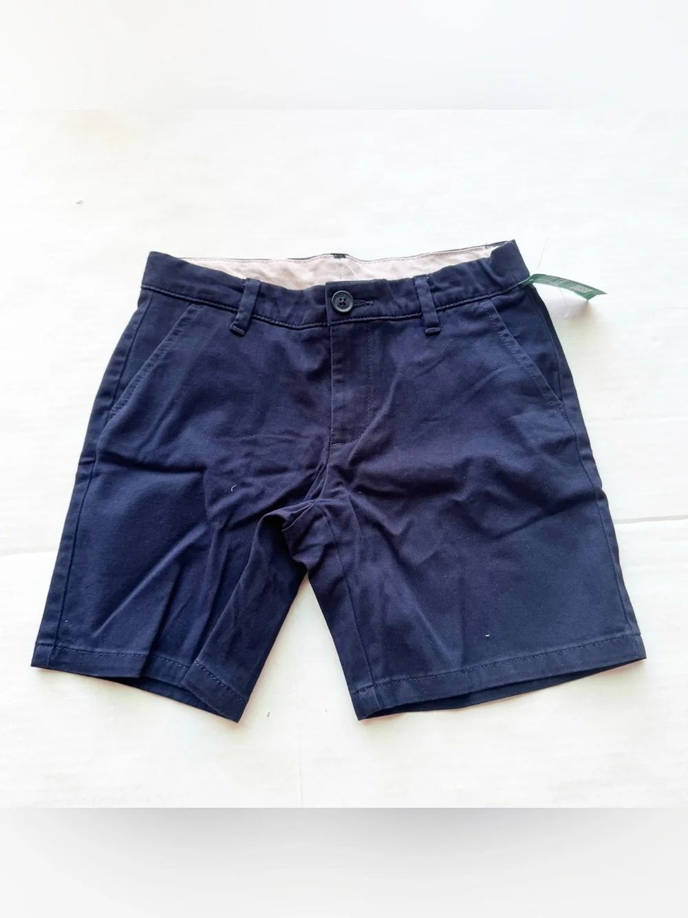Gap Boys New Classic Navy Blue Chino Shorts Organic Cotton Blend NWT